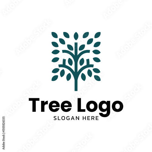 Minimalist tree icon logo vector illustration design. Simple minimalist environment, nature, ecology logo concept.