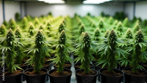 Growing cannabis plants indoors greenhouse photography controlled environment close-up horticulture techniques