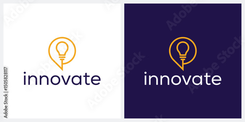 light bulb logo design vector, innovate graphic icon concept