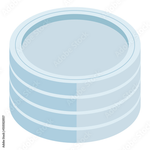 Conceptual isometric design icon of plates 