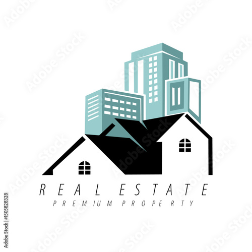 Vector illustration graphic design of house and building logo