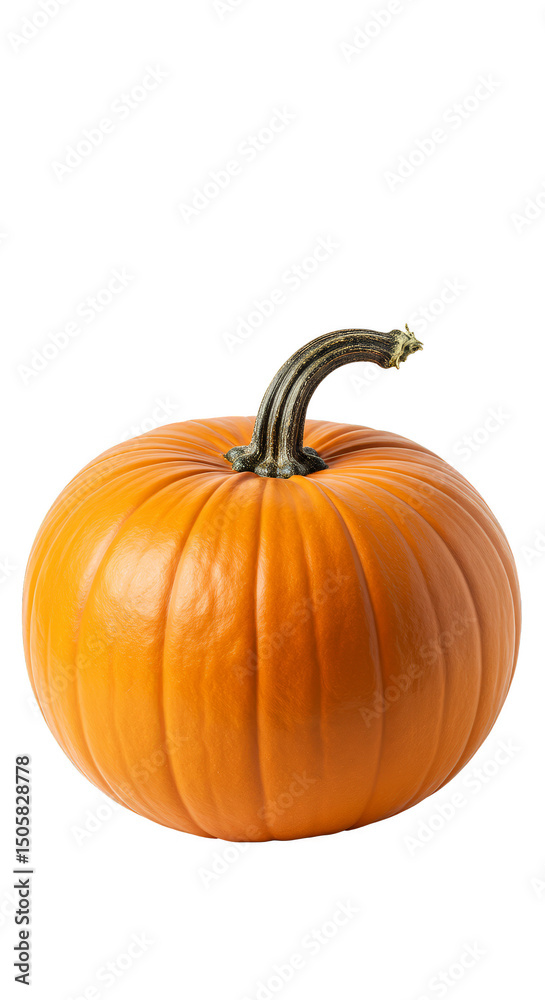 Obraz premium Realistic Orange Pumpkin Isolated On Transparent Background, Autumn Harvest