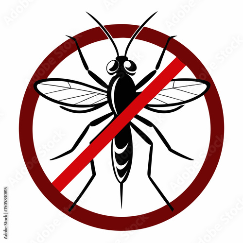 No Mosquitoes Allowed Sign Illustration Graphic Design