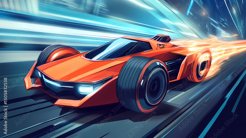 Fototapeta premium Crypto speed racer high-speed futuristic vehicle 