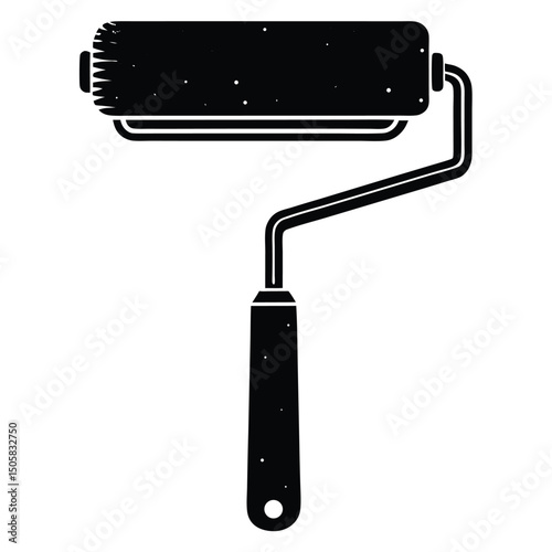 Paint Roller Silhouette Icon Vector Design