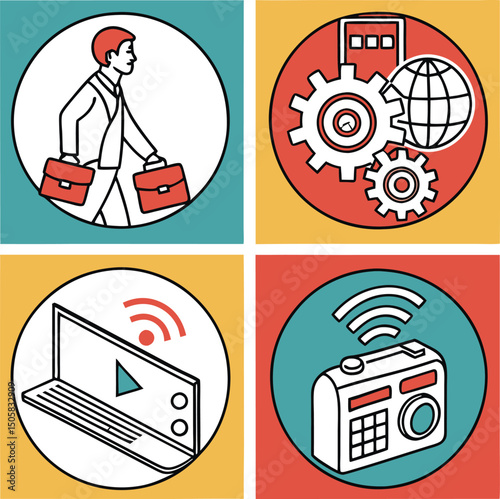 Flat Design logo and Icons design 