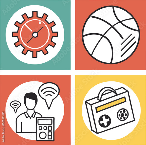 Flat Design logo and Icons design 