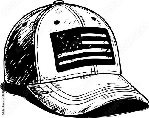 American flag cap displayed at outdoor event fashion showcase urban setting casual vibe patriotism theme