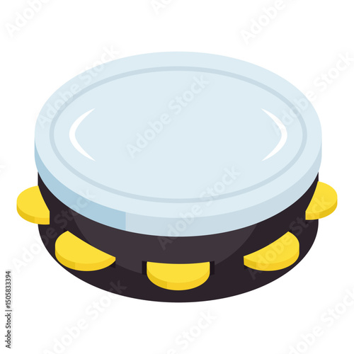 Trendy design icon of tambourine 
