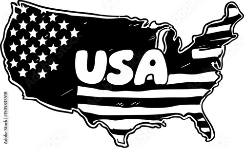 Creative representation of the usa graphic design country map artistic environment unique viewpoint national identity