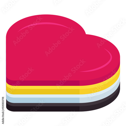 An editable design icon of heart cookie 