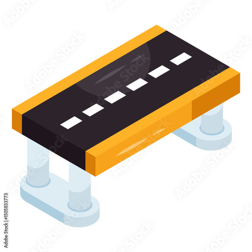 Editable design icon of concrete bench 
