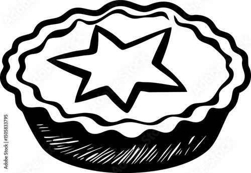 Baking a delicious star-shaped pie kitchen culinary art home environment top-down viewpoint comfort food for seo impact