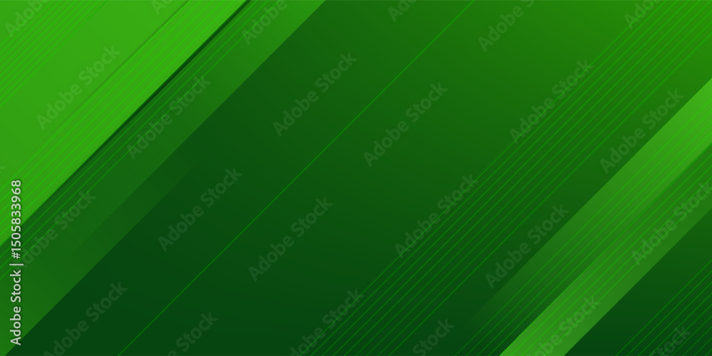 Obraz premium Abstract green sporty background template vector with shiny lines and lights. Green background with strong pattern design.Eps10 vector