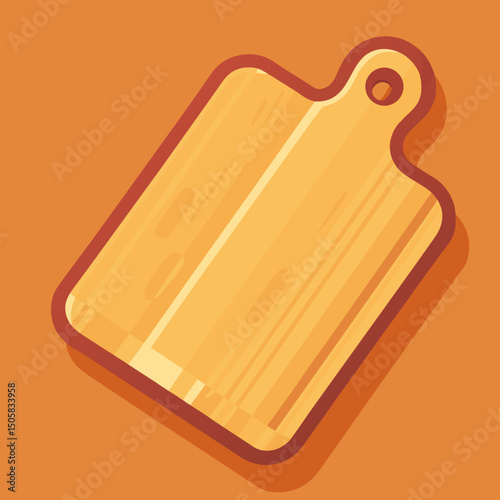 Wooden cutting board illustration kitchen cooking