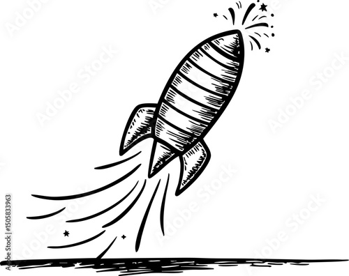 Rocket launching into space outer space sci-fi environment dynamic viewpoint adventure for creative inspiration