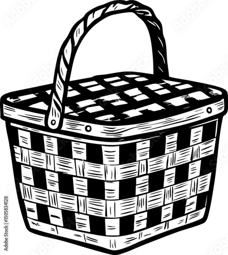 Picnic basket preparation at a sunny park outdoor activity vibrant setting cheerful atmosphere family gathering