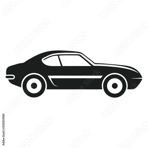 Sleek black sport luxury automobile isolated on white, a fast vector illustration of a classic race car design