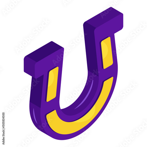 Editable design icon of magnet 