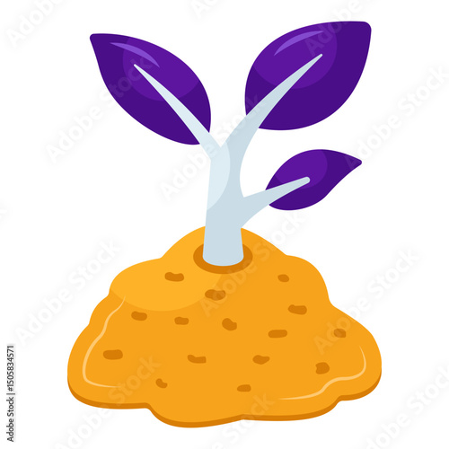 Vector design of growing plant, sprout icon 
