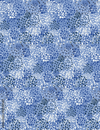 Wallpaper Mural Abstract Blue color Seamless Pattern with Hand-Drawn Dotted Swirls on Red Background Torontodigital.ca