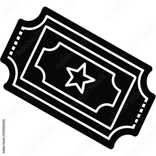 Cinema Ticket Vector Line Icon Design