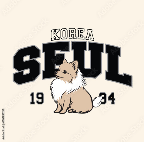 New York themed animal vector illustration. Cute Graphic print design for kids.College themed, cute animal graphic print for textiles. 