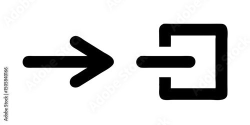 Entrance and exit vector icons. Sing in and sign out, login and logout icons isolated. Vector.Two opposing arrows, symbolizing data transfer or exchange.