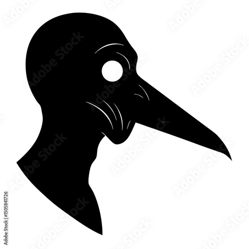  silhouette focusing on elongated cranium and sno