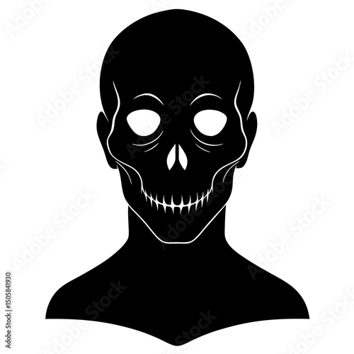 silhouette emphasizing eye sockets and frontal bon