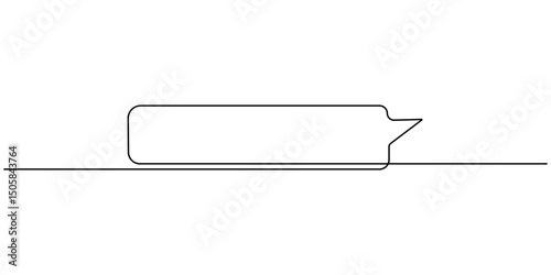 Speech bubble continuous one line drawing, Empty speech minimalist linear illustration made of single line, Continuous line speech bubbles drawing. Simple one line bubble chat icons. Talk bubbles one.