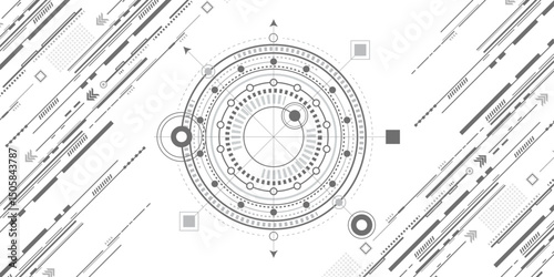 Technical drawing. Artificial intelligence. Engineering industry. Vector illustration .