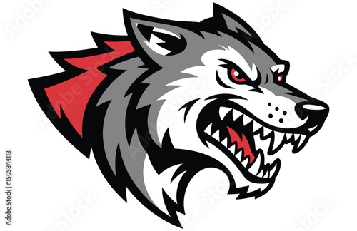 Logo depicting the face of a snarling ferret vector illustration

