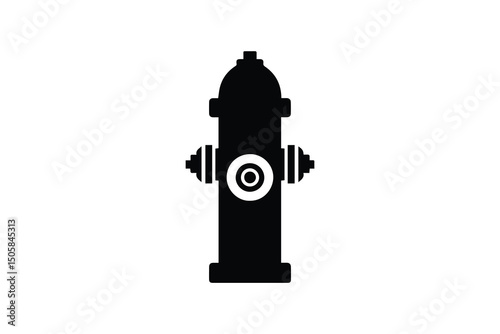 Fire hydrant vector silhouette isolated in white background	