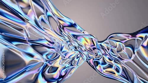 Artistic abstract visual displaying flowing transparent soap film like textures layered graceful motion creating surreal colorful animation depth fluidity