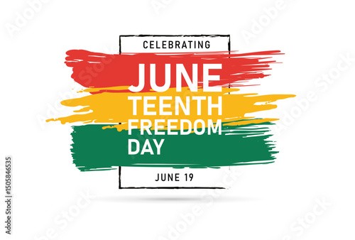 Juneteenth Emancipation Day June 19, 1865 Freedom Day in the United States of America. vector illustration holiday African American Independence Day banner. Pan-African flags Juneteenth Freedom Day 