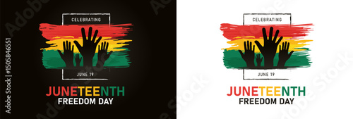 Juneteenth Emancipation Day June 19, 1865 Freedom Day in the United States of America. vector illustration holiday African American Independence Day banner. Pan-African flags Juneteenth Freedom Day 