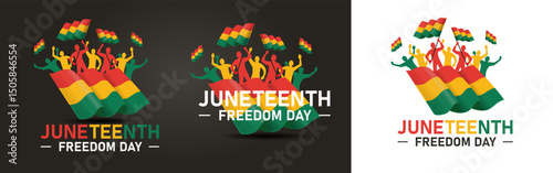 Juneteenth Emancipation Day June 19, 1865 Freedom Day in the United States of America. vector illustration holiday African American Independence Day banner. Pan-African flags Juneteenth Freedom Day 