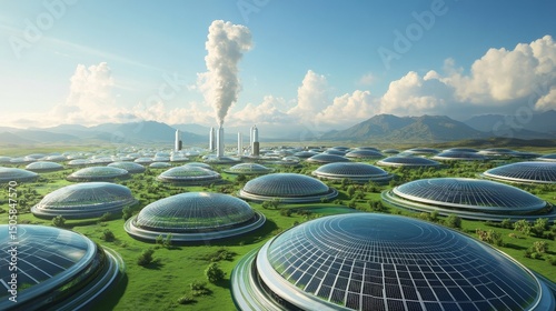 A futuristic solar farm model combining fusion reactor technology with green energy storage systems for a self-sustaining grid