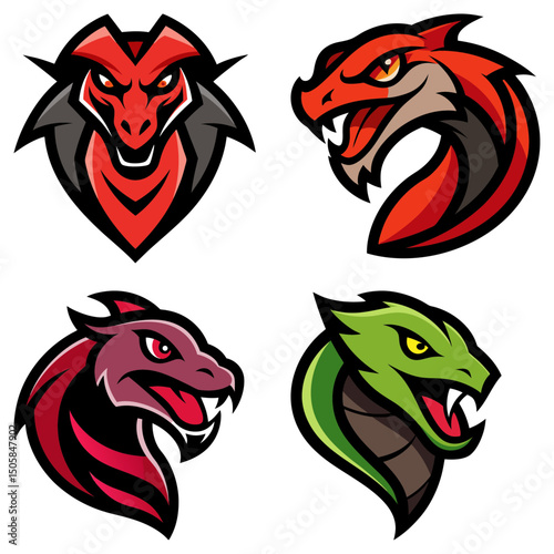 Boa head mascot logo design vector