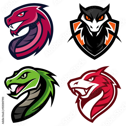 Boa head mascot logo design vector