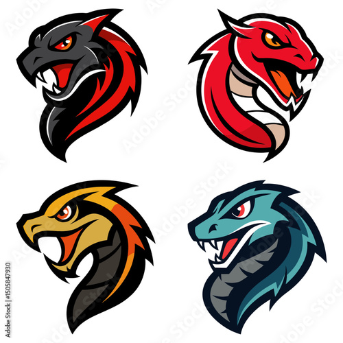 Boa head mascot logo design vector