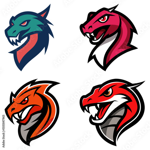 Boa head mascot logo design vector