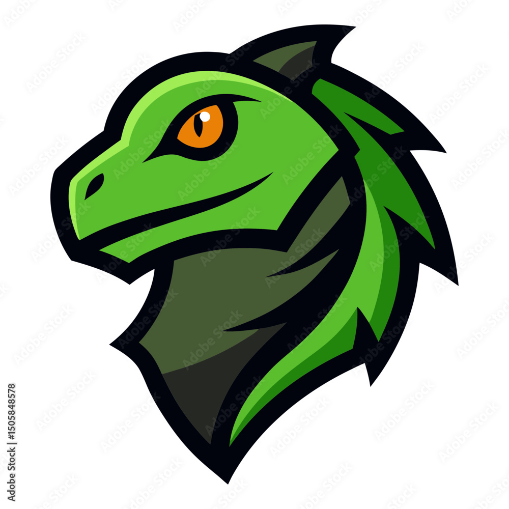 Obraz premium Basilisk head mascot logo design vector