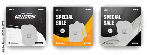 Modern Black Backpack Sale Social Media Banner Template