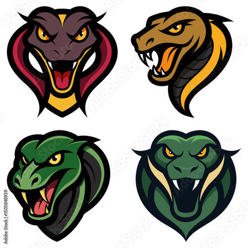 Anaconda head mascot logo design vector