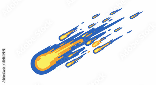 A stunning depiction of a radiant comet streaking across the celestial canvas, emitting vibrant colors and energy