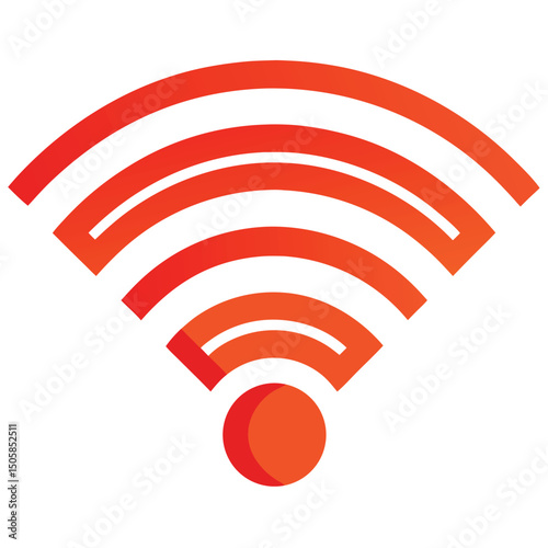 Wi-Fi Available Vector Sign – Bold Line Signal Icon on White Background for Cafes, Hotels, Restaurants, Public Spaces, Digital Designs, Stickers, and Internet Access Labels