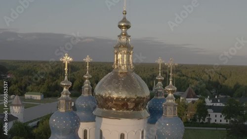 Tobolsk, drone, aerial photography, quadcopter, golden domes, top, towers, Sofia-Assumption Cathedral, Tobolsk Historical and Architectural Museum-Reserve