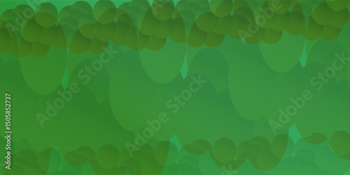 Green Background with a Combination of Lines and Shapes
